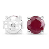 2 ct Genuine Ruby .925 Sterling Silver Earrings