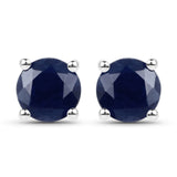 1.90 ct Blue Sapphire .925 Sterling Silver Earrings
