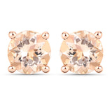 1.40 Carat Genuine Morganite .925 Sterling Silver Earrings