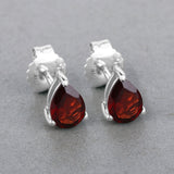 1.58 Carat Genuine Garnet .925 Sterling Silver Earrings