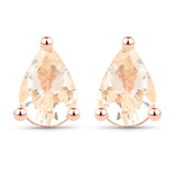 1.10 Carat Genuine Morganite .925 Sterling Silver Earrings