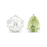 1.50 ct Genuine Peridot .925 Sterling Silver Earrings