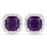 4.52 Carat Genuine Multi Stones .925 Sterling Silver Earrings