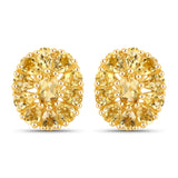18K Yellow Gold Plated 4.06 Carat Genuine Citrine .925 Sterling Silver Earrings
