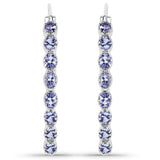 2.72 Carat Genuine Tanzanite .925 Sterling Silver Earrings