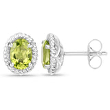 1.66 carat Genuine Peridot .925 Sterling Silver Earrings for women