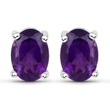 1.60 ct. Genuine Amethyst .925 Sterling Silver Earrings