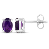 1.60 ct. Genuine Amethyst .925 Sterling Silver Earrings