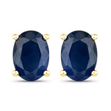 1.90 Carat Genuine Blue Sapphire 14K Yellow Gold Earrings