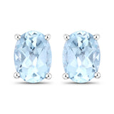 1.90 Carat Genuine Blue Topaz .925 Sterling Silver Earrings