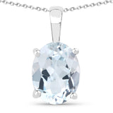 6.00 Carat Genuine Blue Topaz .925 Sterling Silver Jewelry Set (Earrings, and Pendant w/ Chain)