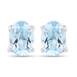 6.00 Carat Genuine Blue Topaz .925 Sterling Silver Jewelry Set (Earrings, and Pendant w/ Chain)