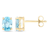 2.40 ct. Genuine Blue Zircon .925 Sterling Silver Earrings