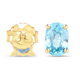 2.40 ct. Genuine Blue Zircon .925 Sterling Silver Earrings