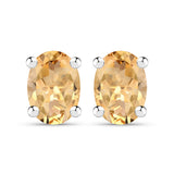 1.60 Carat Genuine Citrine .925 Sterling Silver Earrings