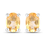 1.60 ct. Genuine Citrine .925 Sterling Silver Earrings
