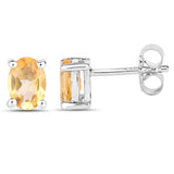 1.60 ct. Genuine Citrine .925 Sterling Silver Earrings