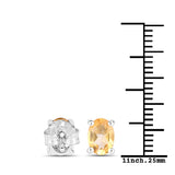1.60 ct. Genuine Citrine .925 Sterling Silver Earrings