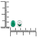 1.30 Carat Genuine Emerald .925 Sterling Silver Earrings