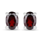 1.70 ct. Genuine Garnet .925 Sterling Silver Earrings