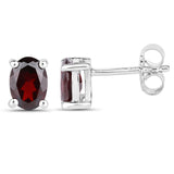 1.70 ct. Genuine Garnet .925 Sterling Silver Earrings