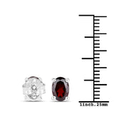 1.70 ct. Genuine Garnet .925 Sterling Silver Earrings