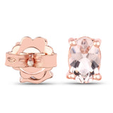18K Rose Gold Plated 1.70 ct. Genuine Morganite .925 Sterling Silver Earrings