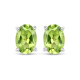1.66 ct Genuine Peridot .925 Sterling Silver Earrings for women