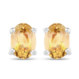 5.10 Carat Genuine Citrine .925 Sterling Silver Jewelry Set (Earrings, and Pendant w/ Chain)