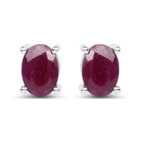 2 ct Ruby .925 Sterling Silver Earrings