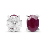 2 ct Ruby .925 Sterling Silver Earrings