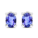 1.50 ct. Genuine Tanzanite 14K White Gold Earrings