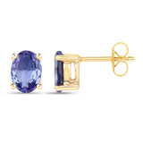 1.50 ct. Genuine Tanzanite 14K Yellow Gold Earrings