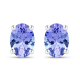 1.50 carat Genuine Tanzanite .925 Sterling Silver Earring