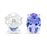 1.50 carat Genuine Tanzanite .925 Sterling Silver Earring