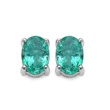 1.50 ct Emerald .925 Sterling Silver Earrings for women
