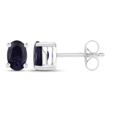 0.82 Carat Genuine Iolite .925 Sterling Silver Earrings