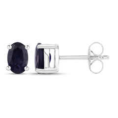 0.82 Carat Genuine Iolite .925 Sterling Silver Earrings