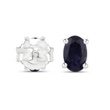 0.82 Carat Genuine Iolite .925 Sterling Silver Earrings