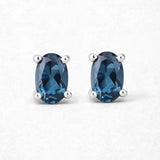 1.08 Carat Genuine London Blue Topaz .925 Sterling Silver Earrings