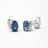 1.08 Carat Genuine London Blue Topaz .925 Sterling Silver Earrings