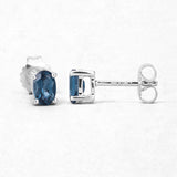 1.08 Carat Genuine London Blue Topaz .925 Sterling Silver Earrings