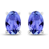 0.88 ct. Genuine Tanzanite 14K White Gold Earrings