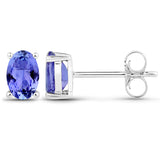 0.88 ct. Genuine Tanzanite 14K White Gold Earrings