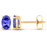 0.88 ct. Genuine Tanzanite 14K Yellow Gold Earrings