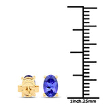 0.88 ct. Genuine Tanzanite 14K Yellow Gold Earrings