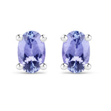 0.88 ct. Genuine Tanzanite .925 Sterling Silver Earrings