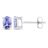 0.88 ct. Genuine Tanzanite .925 Sterling Silver Earrings