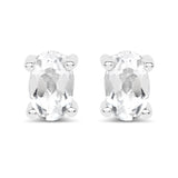 1.10 Carat Genuine White Topaz .925 Sterling Silver Earrings