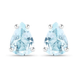 1.70 Carat Genuine Blue Topaz .925 Sterling Silver Earrings